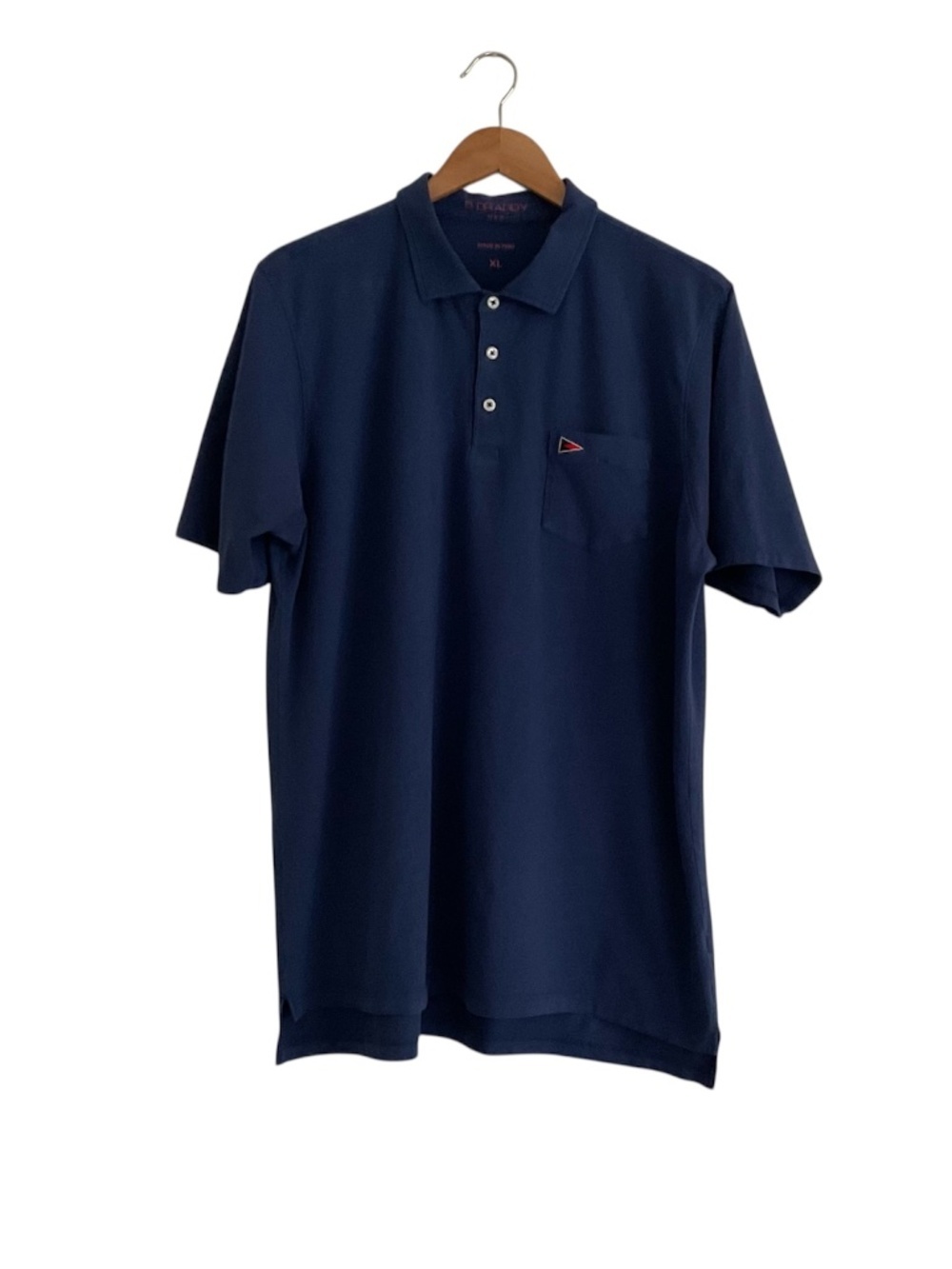 B. Draddy Polo Shirt XL Blue Pima Cotton Golf Preppy Nautical Old Money Classic